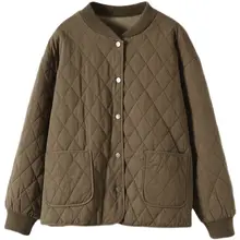 冬用アート風バイカラーベースボールカラーショートジャケット【極上の柔らかさ・緩やかなシルエット・ダイヤモンドキルト】