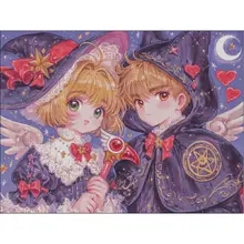 小樱と小狼のクロスステッチ作品【リビング・ダイニング用・シンプルデザイン】