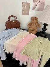 春季ファッション！柔らかな素材の無地ニットカーディガン【エッジデザイン】