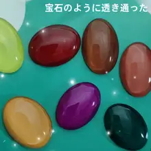 日式ネイル用 3Dビーズ付き高透過性オーバルガラスネイルサンプルカード