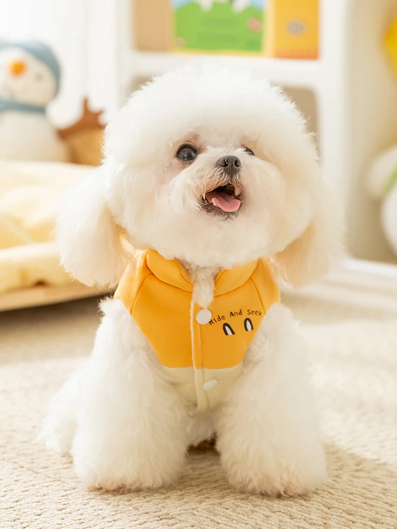 犬用防寒コットン洋服：引き紐付き厚手タイプの秋冬対策に最適な選択肢