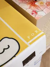 カートゥーンアヒルの洗濯機用防水カバー【コットンリネン製・冷蔵庫・電子レンジ兼用】