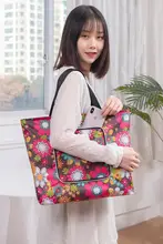 防水タイプの折りたたみ式ショッピングバッグ【ジッパー付き・エコバッグ・手提げ・肩掛け可能】