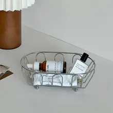 洗面所や玄関に最適！スタイリッシュなステンレス製収納バスケット【多用途・香水収納にも】