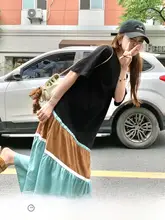 デザイン性のあるゆったりカジュアルスウェットワンピース【夏用・優しい印象・美しいシルエット】