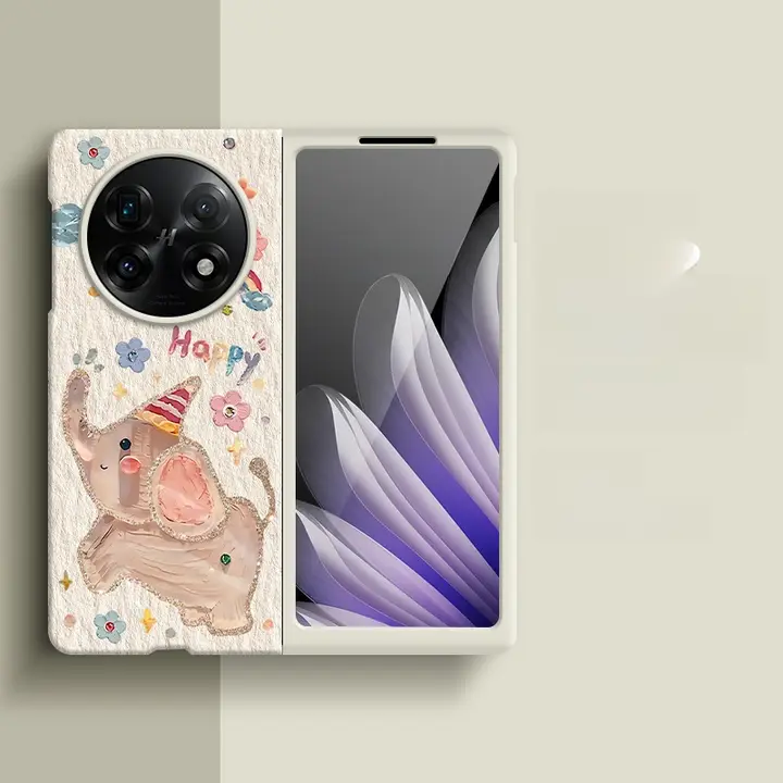 OPPO Find N5用スマホケース【皮膚感マット・折りたたみ対応・可愛いデザイン】