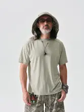 アウトドアスポーツ吸湿速乾Tシャツ【短袖・POLARTEC・自然系トーテムプリント・抗菌】