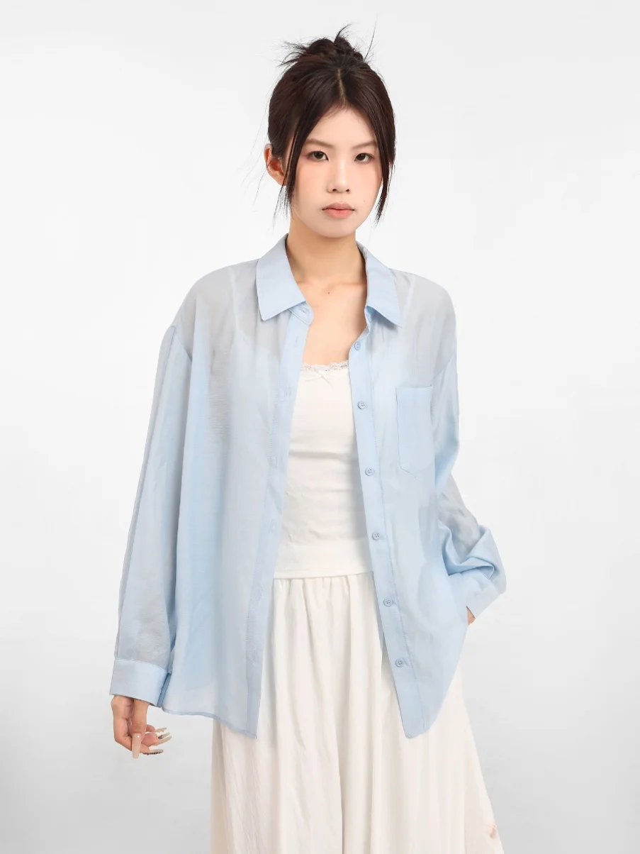 涼しい ブラウス としての夏用 薄手の冷感シャツ【ブルー・防晒・シフォン素材・フランス風】の実用性と選定基準