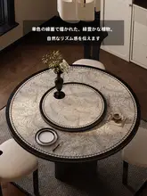円形テーブルマット 木目調レザー 防水 防油 耐熱 拭き取り簡単 アメリカン風 高級感 上品