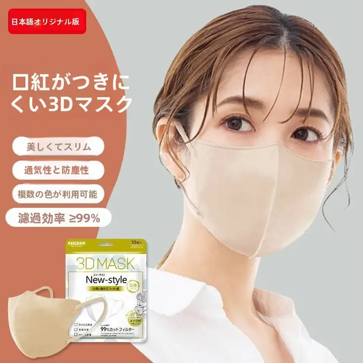 立体防護マスク【快適フィット・耳が痛くならないデザイン】（セットアップ対応）
