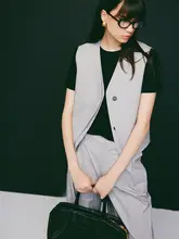 モダンエレガンス ストライプ柄ベスト付きパンツ【洗練されたデザイン・大人のカジュアルスタイル・セットアップ対応】