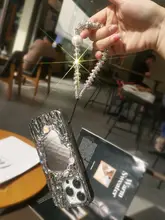 ファッションパール吊り下げストラップ【水晶装飾・耐久性・汎用タイプ】