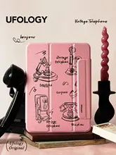 iPad用ケース 手描き風 ヴィンテージ 両面マグネット 全面保護 iPad Air mini Pro 対応 「Ufology」