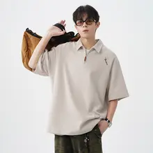 ワッフル生地の半袖ポロシャツ【刺繍デザイン・カジュアル・夏用】