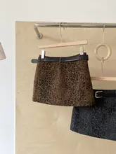 アメリカンヴィンテージ風ヒョウ柄ハイウエストミニスカート【体型カバー・タイトフィット】