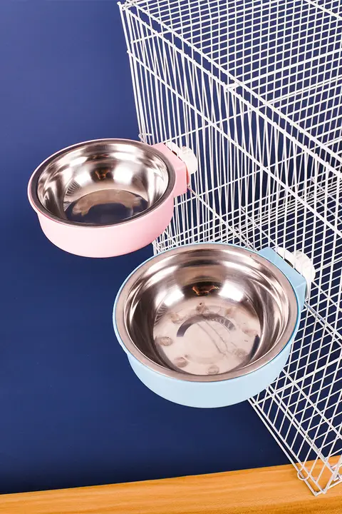 ステンレス製ペット用猫床皿【吊り下げ式・フードボウル・耐倒れ防止・犬猫兼用】