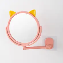 吸盤付き折りたたみ壁掛けメイクアップミラー【拡大鏡・穴あけ不要・バスルーム用】