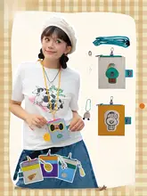 かわいいネックストラップ付き 通勤用多カードホルダー【学生・ICカードケース・キー＆小銭入れ】