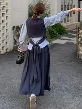 レディース 春秋用学院風トリプルセット【高級シャツ・ベスト・スカート】（セットアップ対応）