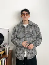 チェック柄のダウンジャケット【フロントボタン・シャツカラー・白鹅绒・大きいサイズ】