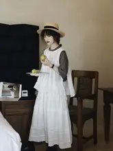 レディース 中長丈 プリーツスカート【高腰・レトロ・フリル付き・大きな裾】