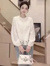 高級感あるラウンドネックパールボタンシャツ【春秋用・中華風】