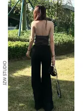 美しいシルエットの黒のローライズフレアパンツ【女性用・カジュアル・秋季用・フィットデザイン】