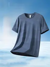 夏用アイスシルク製メンズショートスリーブTシャツ【大きいサイズ・速乾性・カジュアル】