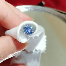 ブルーカーボンダイヤモンドリング【18k金コーティング・シンプル・エレガント】