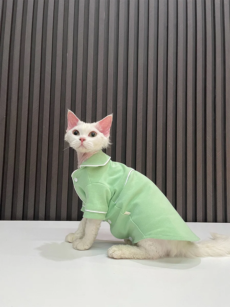可愛らしい春用パジャマ【スフィンクス猫用・綿素材】：一人暮らしの猫飼いに最適な着用シーンとサイズ対応