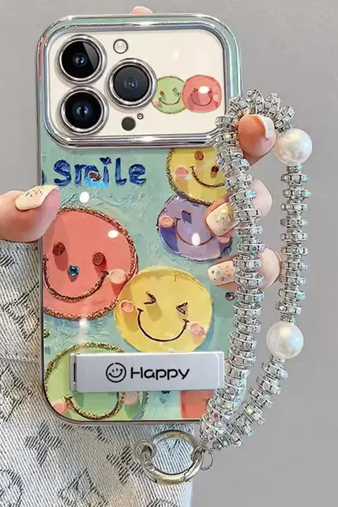 スマートフォン用シリコンケース【iPhone対応・カラフルなアートデザイン・耐衝撃・スタンド付き】