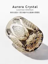 江戸切子 白雲母水晶酒杯【手工彫刻・ウイスキー用・ギフトボックス付き】