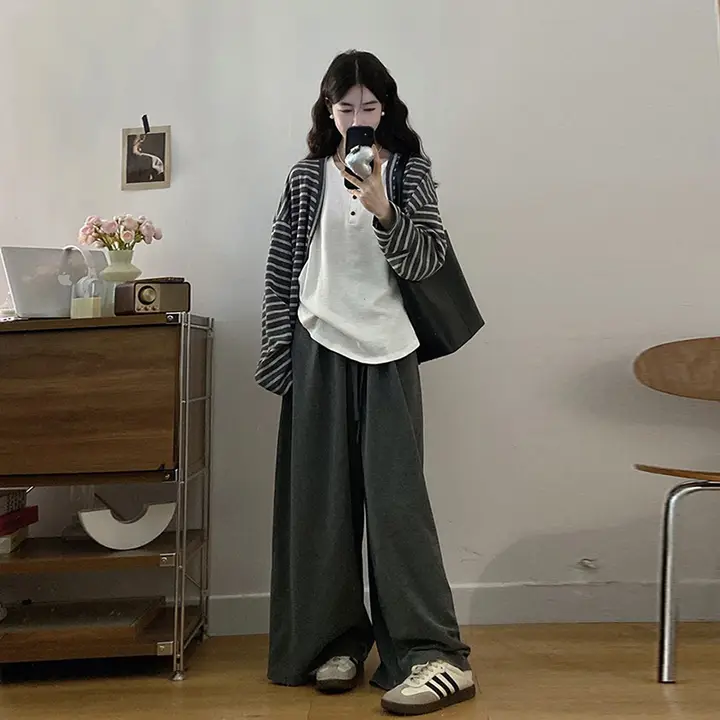 スタイル春季コーディネート【ゆったり外套・タンクトップ・ワイドパンツ・セットアップ対応】