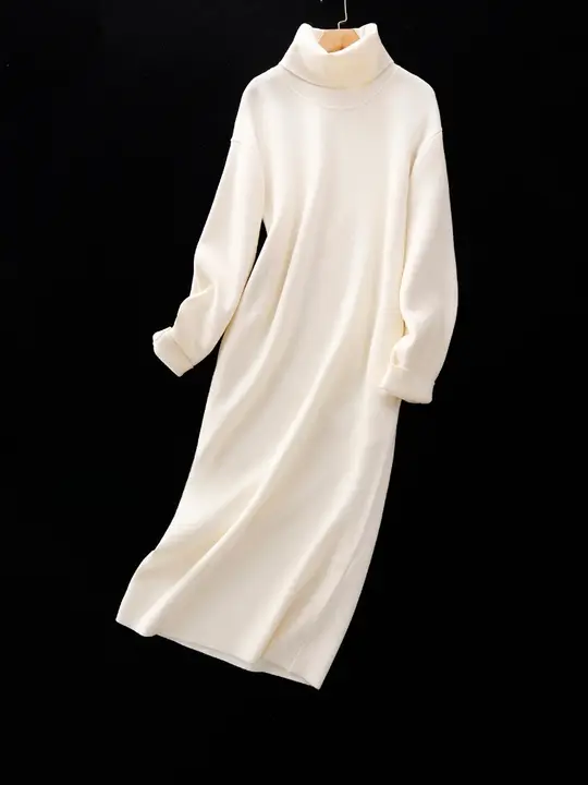 Upinlook 全羊毛極簡デザイン ニットワンピース【レディース・ラウンジウェア】