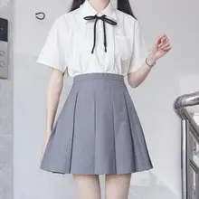 シンプルな黒い百褶スカート【JK制服・ベーシックデザイン・学院スタイル】