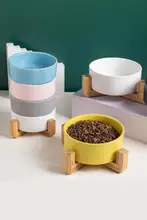 猫用セラミックボウル【首を守るデザイン・スタンド付き・水と食事用の2個セット・防倒れ対策】