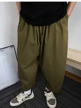 春夏用コットン製 ゆったりとしたワイドパンツ【男女兼用・チュニックデザイン】（セットアップ対応）