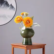 魅力的な氷ひび模様の手作り花瓶【上級陶器・水耕栽培対応】