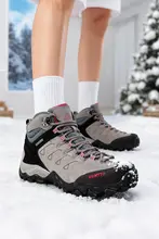 冬季用 高筒 登山用スノーブーツ【防寒・滑り止め・クッション付き・加絨】