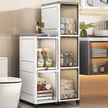 キッチン用隙間収納ラック【移動可能・多段・スリムデザイン】（セットアップ対応）