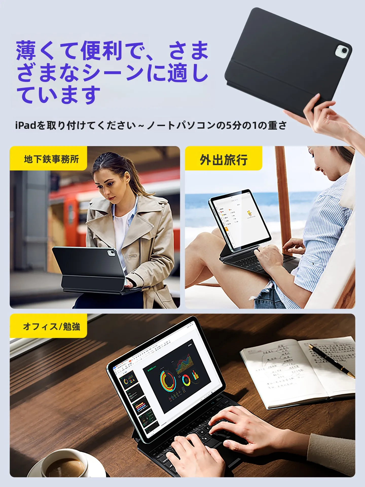 iPadキーボード パソコンと同じ なぜ必要なのか？その答えは「柔らかさと自由な使い方」にあり