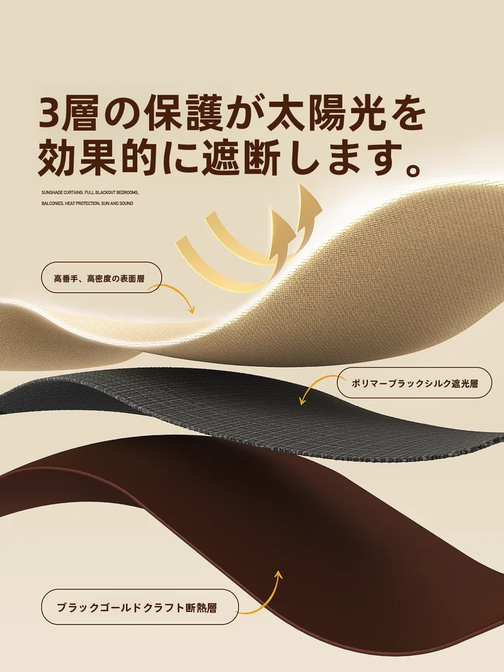遮光サンシェードカーテン【全遮光・防音・防寒機能】