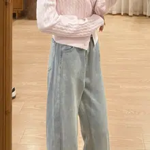 サマーカジュアルなライトデニムフレアパンツ【ワイドフィット・大きいサイズ】（セットアップ対応）