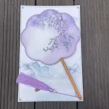 子供用レトロ風団扇【古典的なデザイン・中国スタイル・舞台用】