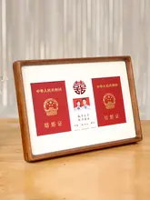 結婚証明書用のクリエイティブな木製フォトフレーム【新婚祝い・カップル向け】
