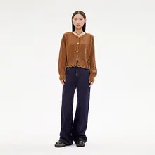 REMOULD 高腰デニムパンツ【秋冬用・裏起毛・深い青・ストレート・ワイドレッグ】
