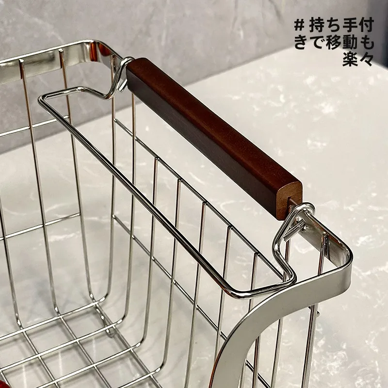 304ステンレス製収納バスケット：かっこいいキッチン吊り棚に最適な収納ソリューション