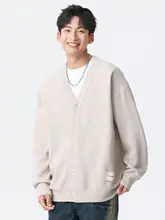 Vネックニットカーディガン メンズ 秋冬用【厚手・保温・レトロデザイン】