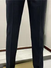 ビジネスカジュアル メンズウール混紡ストレートパンツ【ブラック＆グレー・しわになりにくい・厚手】