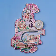 天津自由橋デザインの金属製冷蔵庫マグネット【観光記念品・個性派・おしゃれなインテリア】